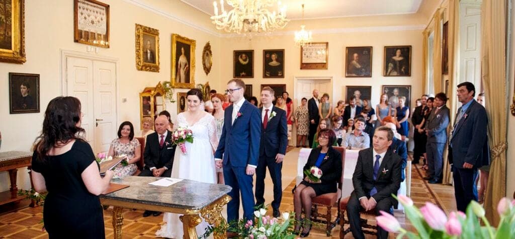 Newlyweds at Castle Blatna