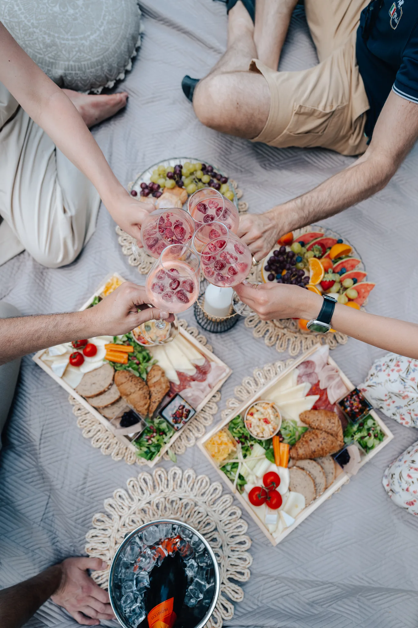Wedding picnic with alpacas in the castle park