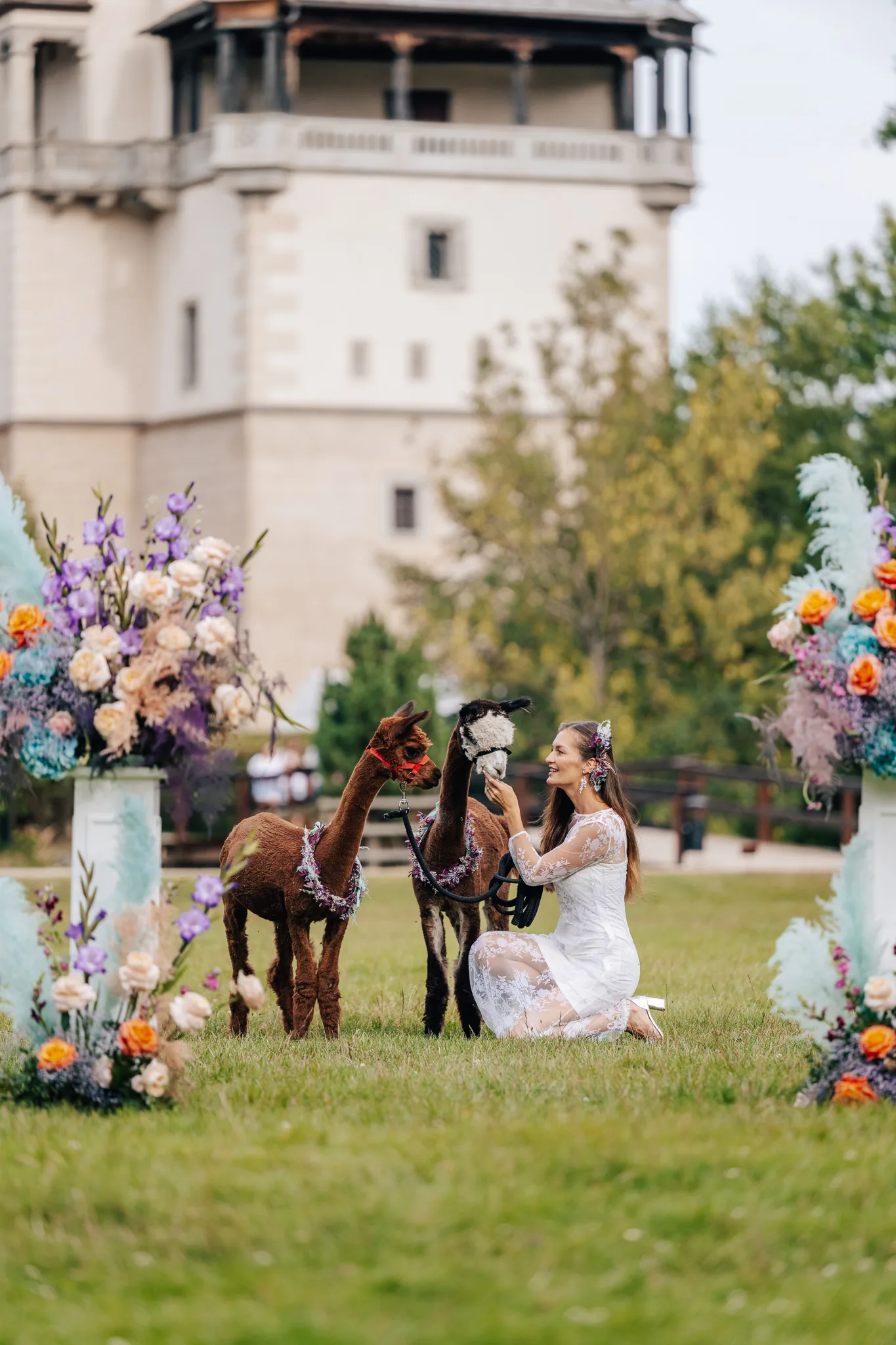 Wedding photography in the castle park