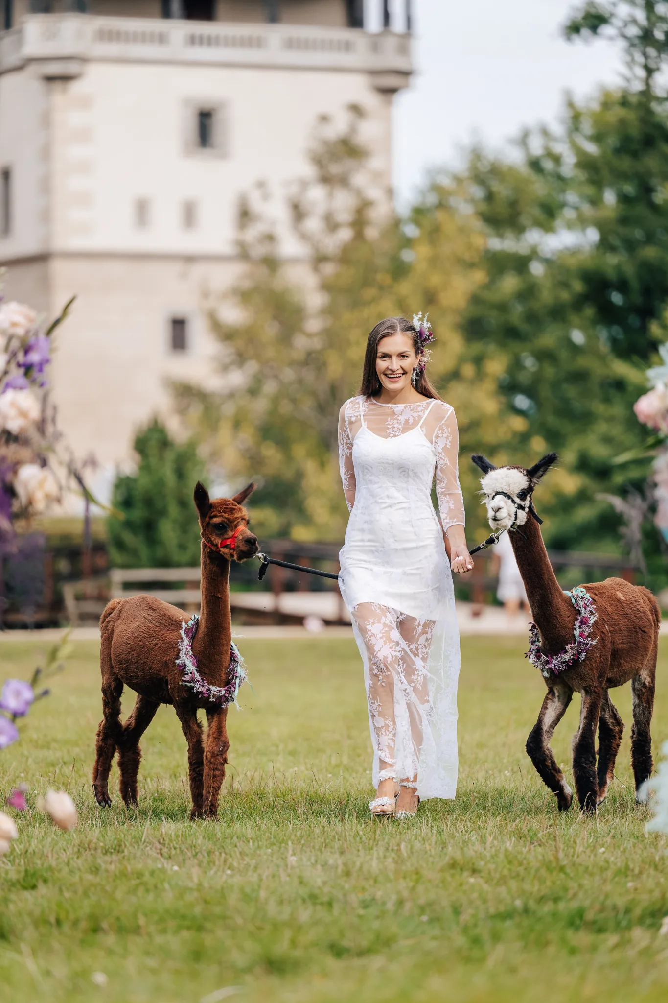 Wedding photography in the castle park
